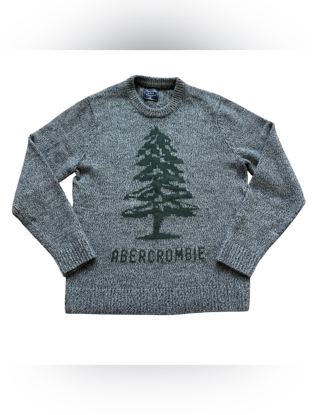 Abercrombie & Fitch M Y2K Merino Wool Pine Tree Sweater Archive Lodge 2000s Prep